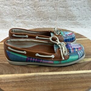 Women's Brooks Brothers Hand Sewn Moccasins Plaid Size 7.5M
